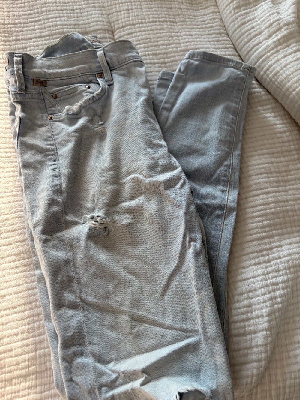 Citizens of Humantiy Ice Blue Skinny distressed jeans